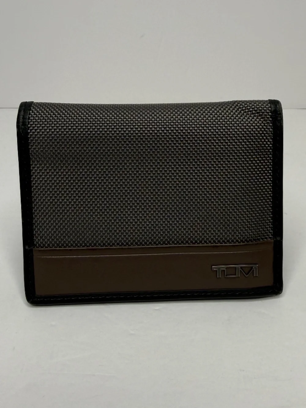 Men's TUMI L-Fold Wallet (Gray, Black and Brown)